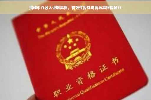 揭秘中介收入证明真相，有效性探究与背后真相探秘??
