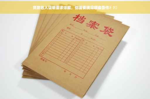 贷款收入证明要求详解，你需要满足哪些条件？?✨