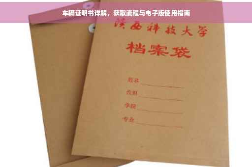 车辆证明书详解，获取流程与电子版使用指南