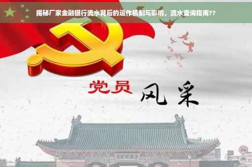 揭秘厂家金融银行流水背后的运作机制与影响，流水查询指南??