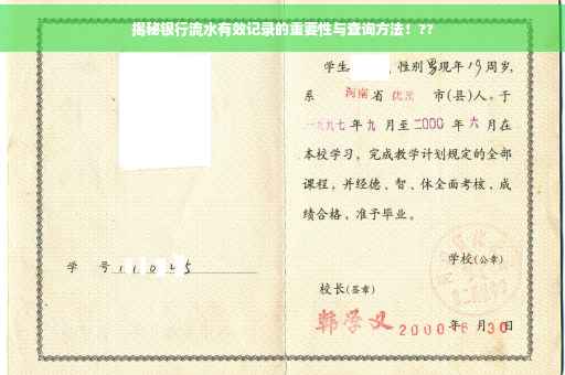 揭秘银行流水有效记录的重要性与查询方法！??