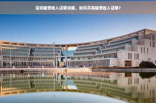 深圳辅警收入证明详解，如何开具辅警收入证明？