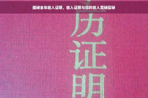 揭秘全年收入证明，收入证明与你的收入奥秘探秘