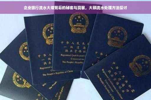 企业银行流水大增背后的秘密与洞察，大额流水处理方法探讨