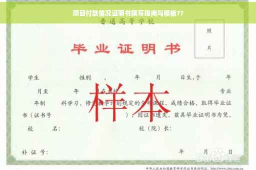 项目付款情况证明书撰写指南与模板??