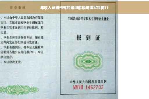年收入证明格式的详细解读与撰写指南??