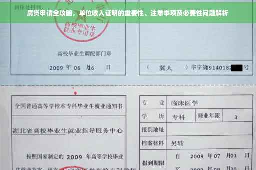 房贷申请全攻略，单位收入证明的重要性、注意事项及必要性问题解析