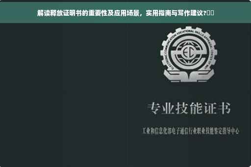 解读释放证明书的重要性及应用场景，实用指南与写作建议?⚡️