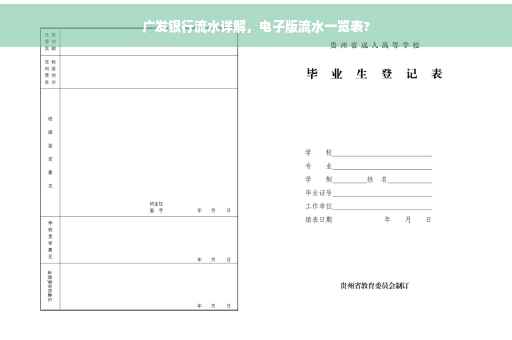 广发银行流水详解，电子版流水一览表?