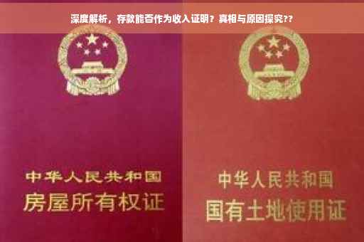 深度解析，存款能否作为收入证明？真相与原因探究??