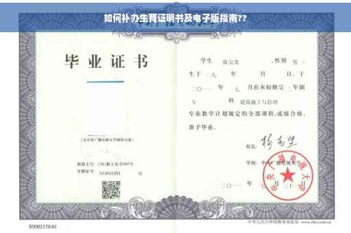 如何补办生育证明书及电子版指南??