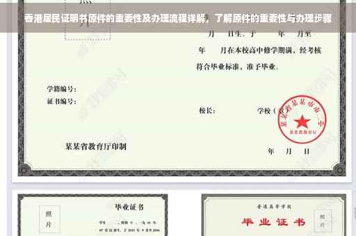 香港居民证明书原件的重要性及办理流程详解，了解原件的重要性与办理步骤