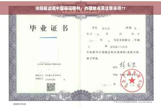 详细解读退中国籍证明书，办理地点及注意事项??