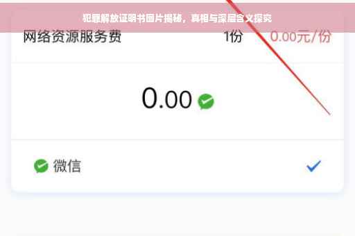 犯罪解放证明书图片揭秘，真相与深层含义探究