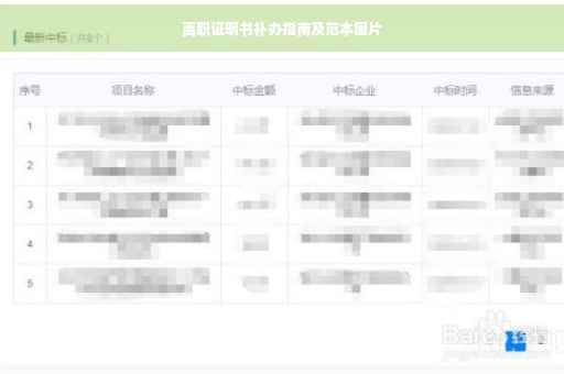 离职证明书补办指南及范本图片