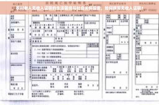 农村老人无收入证明的生活困境与社会关怀探索，如何撰写无收入证明？