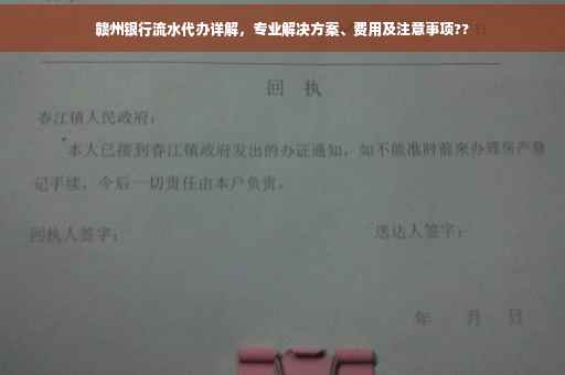 赣州银行流水代办详解，专业解决方案、费用及注意事项??