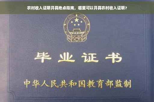 农村收入证明开具地点指南，哪里可以开具农村收入证明？