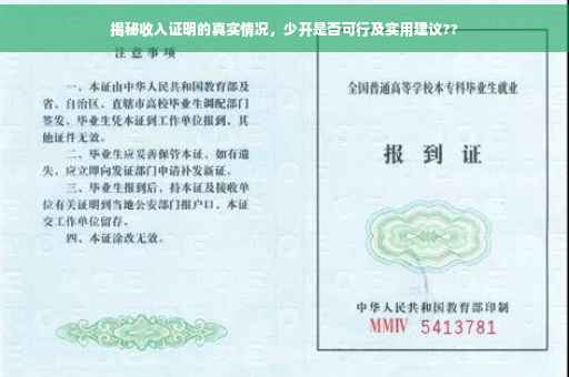 揭秘收入证明的真实情况，少开是否可行及实用建议??