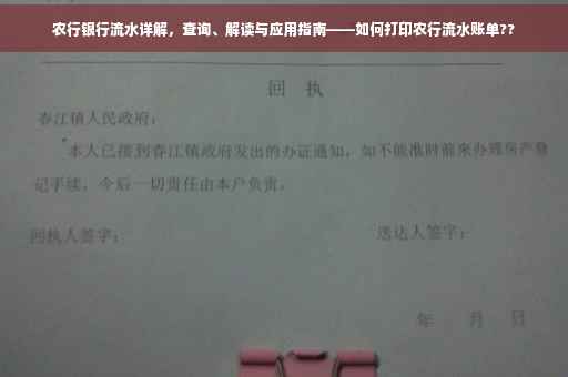 农行银行流水详解，查询、解读与应用指南——如何打印农行流水账单??