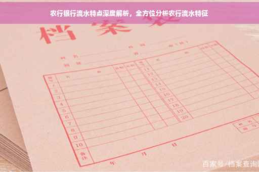 农行银行流水特点深度解析，全方位分析农行流水特征