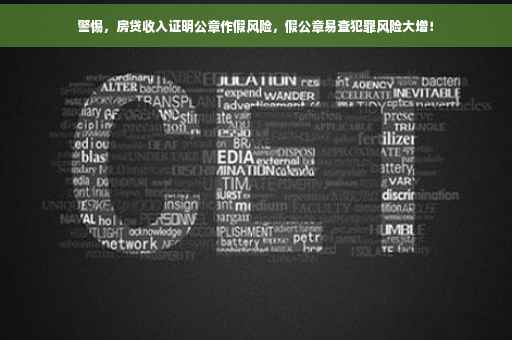 警惕，房贷收入证明公章作假风险，假公章易查犯罪风险大增！