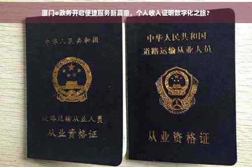 厦门e政务开启便捷服务新篇章，个人收入证明数字化之旅?