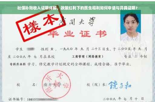 社保补贴收入证明详解，政策红利下的民生福利如何申请与开具证明？