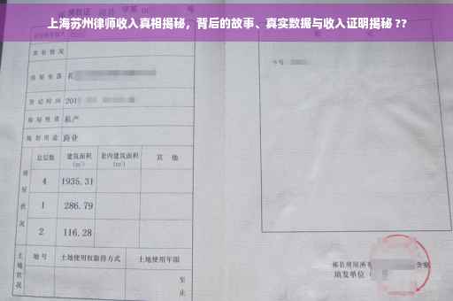 上海苏州律师收入真相揭秘，背后的故事、真实数据与收入证明揭秘 ??