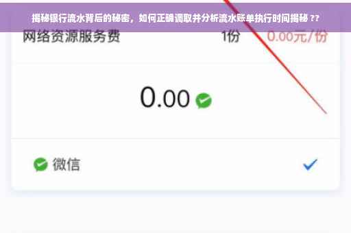 揭秘银行流水背后的秘密，如何正确调取并分析流水账单执行时间揭秘 ??