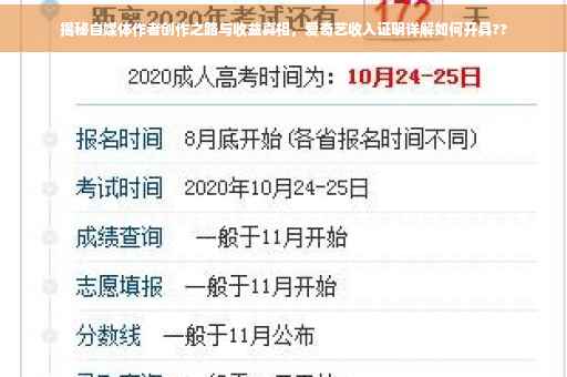 揭秘自媒体作者创作之路与收益真相，爱奇艺收入证明详解如何开具??