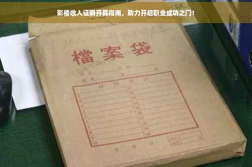 影楼收入证明开具指南，助力开启职业成功之门！
