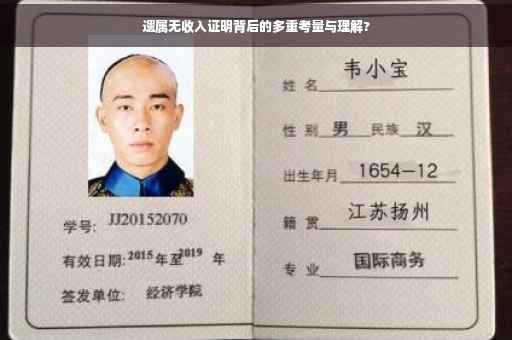 遗属无收入证明背后的多重考量与理解?
