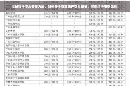 揭秘银行流水查找方法，如何安全获取账户交易记录，警惕违法犯罪风险！