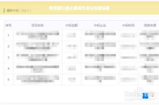 有效银行流水查询方法与攻略详解