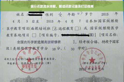 银行还款流水详解，解读还款记录及打印指南