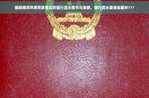 揭秘南京购房贷款背后的银行流水细节与策略，银行流水查询全解析???