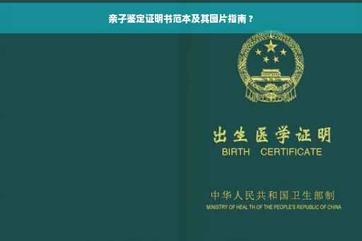 亲子鉴定证明书范本及其图片指南 ?
