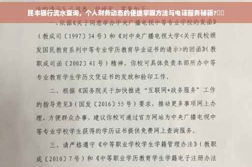 民丰银行流水查询，个人财务动态的便捷掌握方法与电话服务秘籍?⚡️