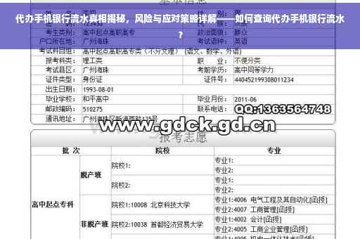 代办手机银行流水真相揭秘，风险与应对策略详解——如何查询代办手机银行流水？