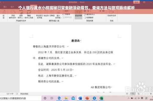 个人银行流水小样揭秘日常金融活动细节，查询方法与微观脉络解析