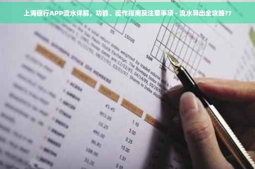 上海银行APP流水详解，功能、操作指南及注意事项 - 流水导出全攻略??