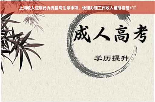 上海收入证明代办流程与注意事项，快速办理工作收入证明指南?⚡️
