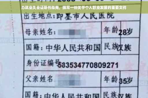 办就业失业证明书指南，撰写一份关乎个人职业发展的重要文件