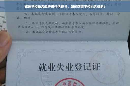 郑州学校排名解析与评估证书，如何获取学校排名证明？