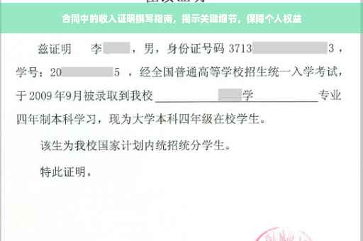 合同中的收入证明撰写指南，揭示关键细节，保障个人权益