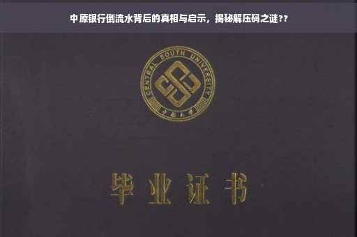 中原银行倒流水背后的真相与启示，揭秘解压码之谜??