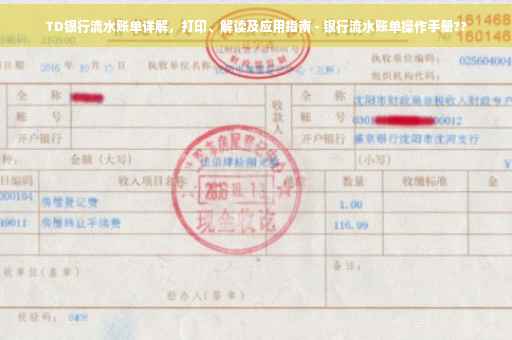 TD银行流水账单详解，打印、解读及应用指南 - 银行流水账单操作手册??