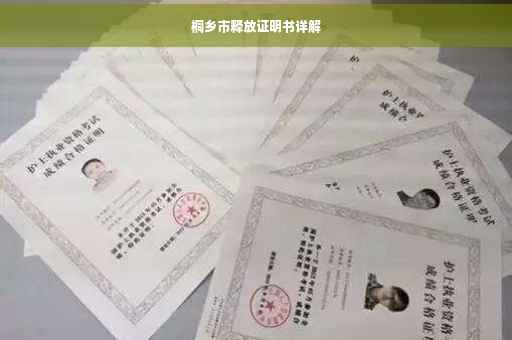 桐乡市释放证明书详解
