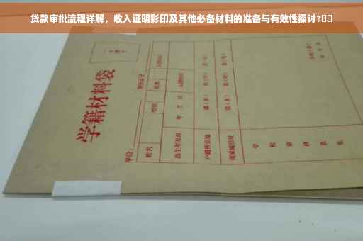 贷款审批流程详解，收入证明彩印及其他必备材料的准备与有效性探讨?⚡️